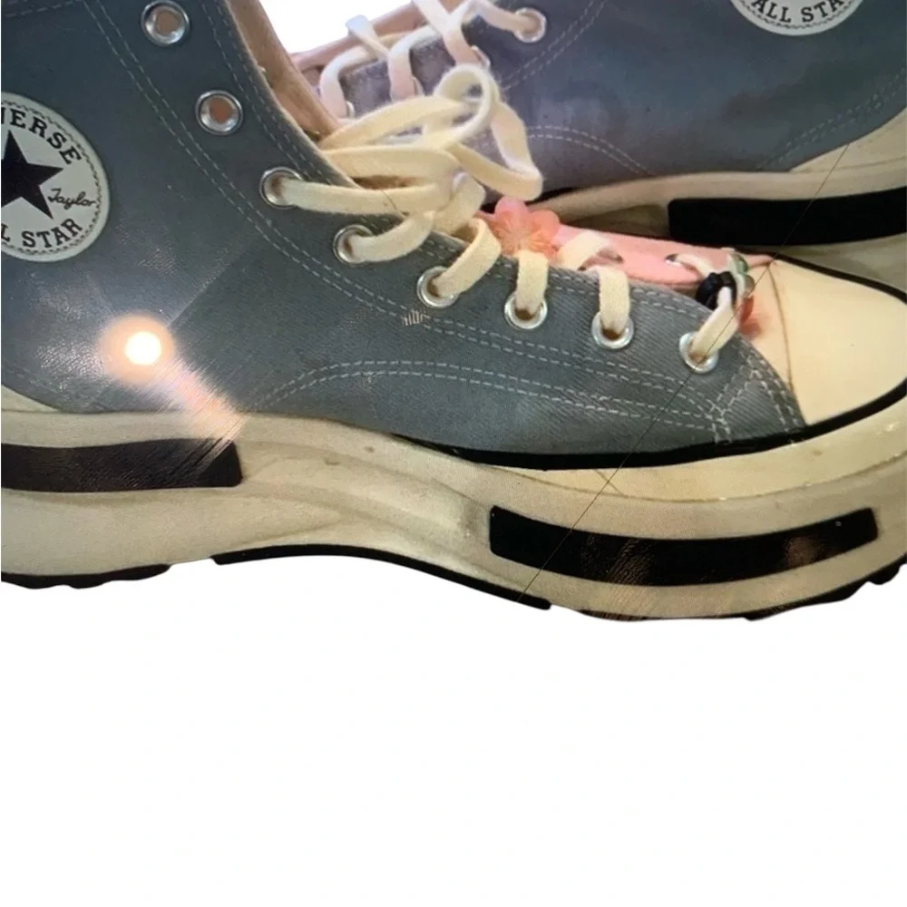 Converse Women's Pink and Blue High-Top Sneakers Run Star Legacy Size 12